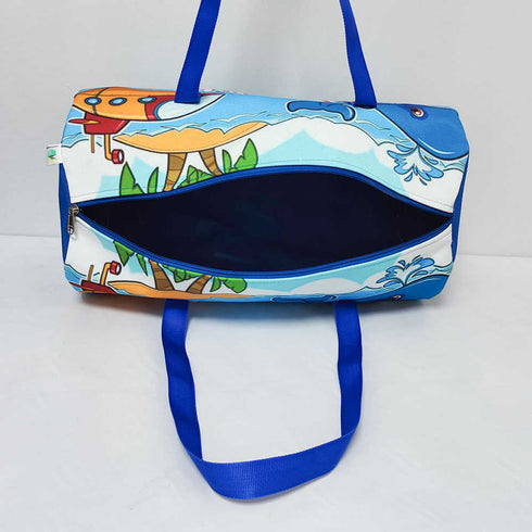 Personalised Fish Printed Kids Large Duffle Bag & Box Pouch Combo Gift Set